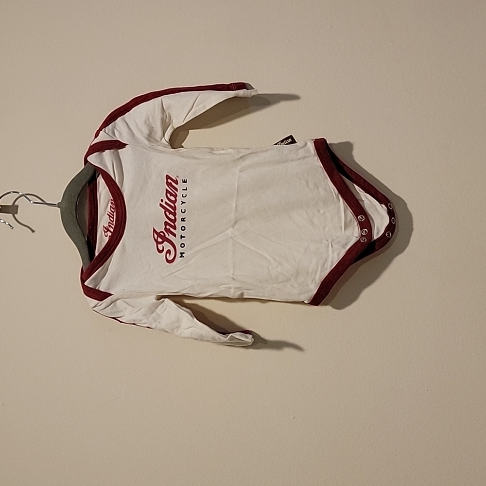 Indian motorcycle infant onesie’s 6-12 months long sleeve stripe sleeve